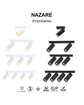 NAZARÉ * REGLETA Mini GU10 2L BLANCO
